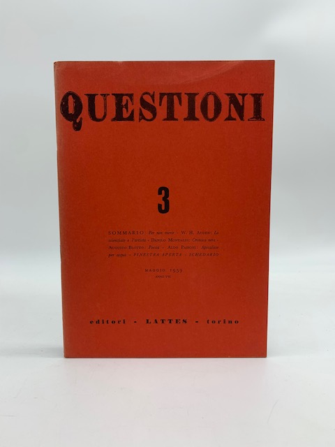 Questioni. Bimestrale di cultura 3 - maggio 1959
